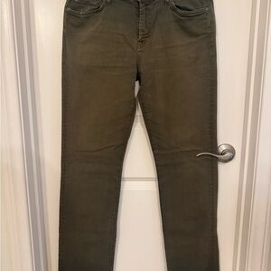 Seven Mens Olive Green Jeans 34x32